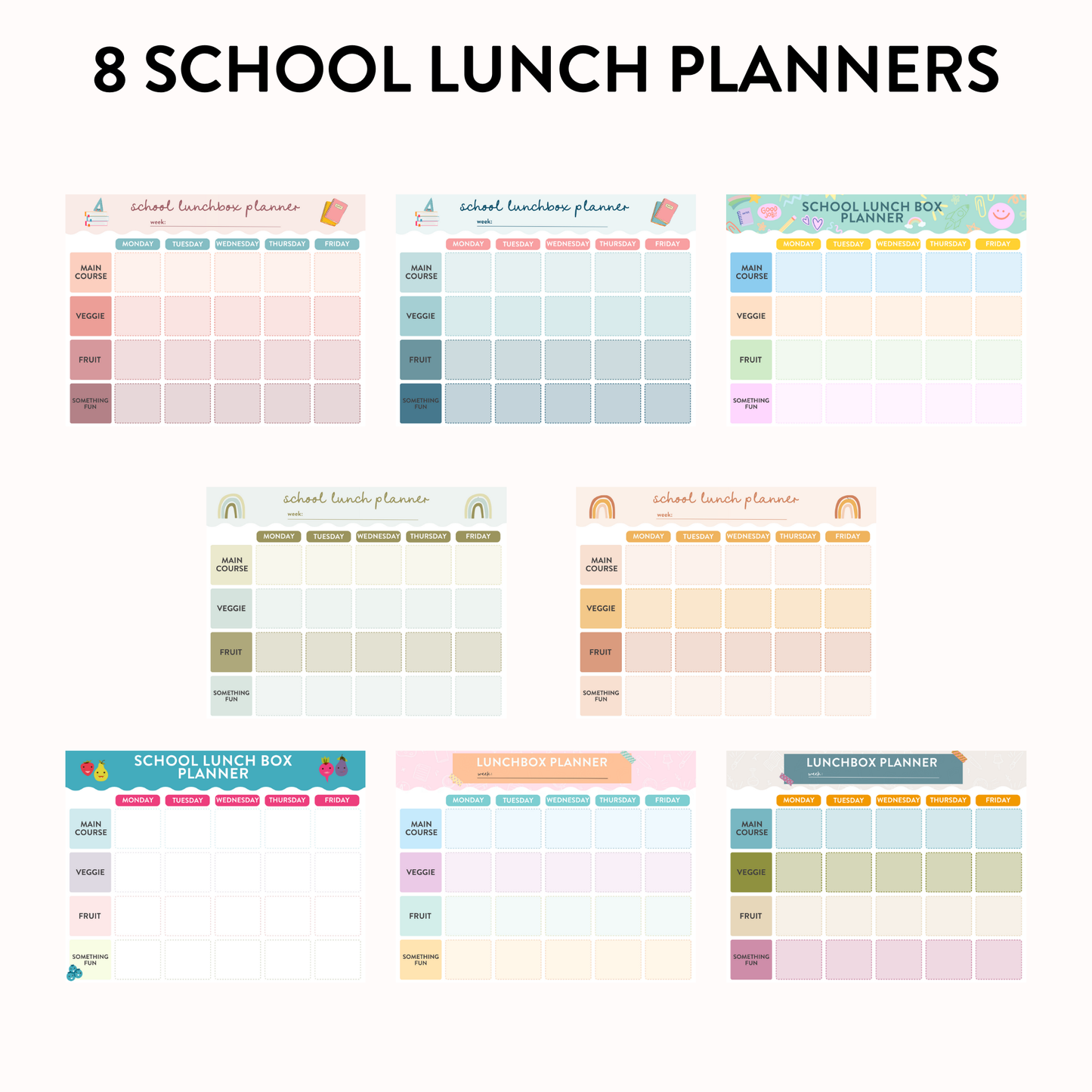 75 School Lunches for Kids Guide + School Lunch Planner Bundle