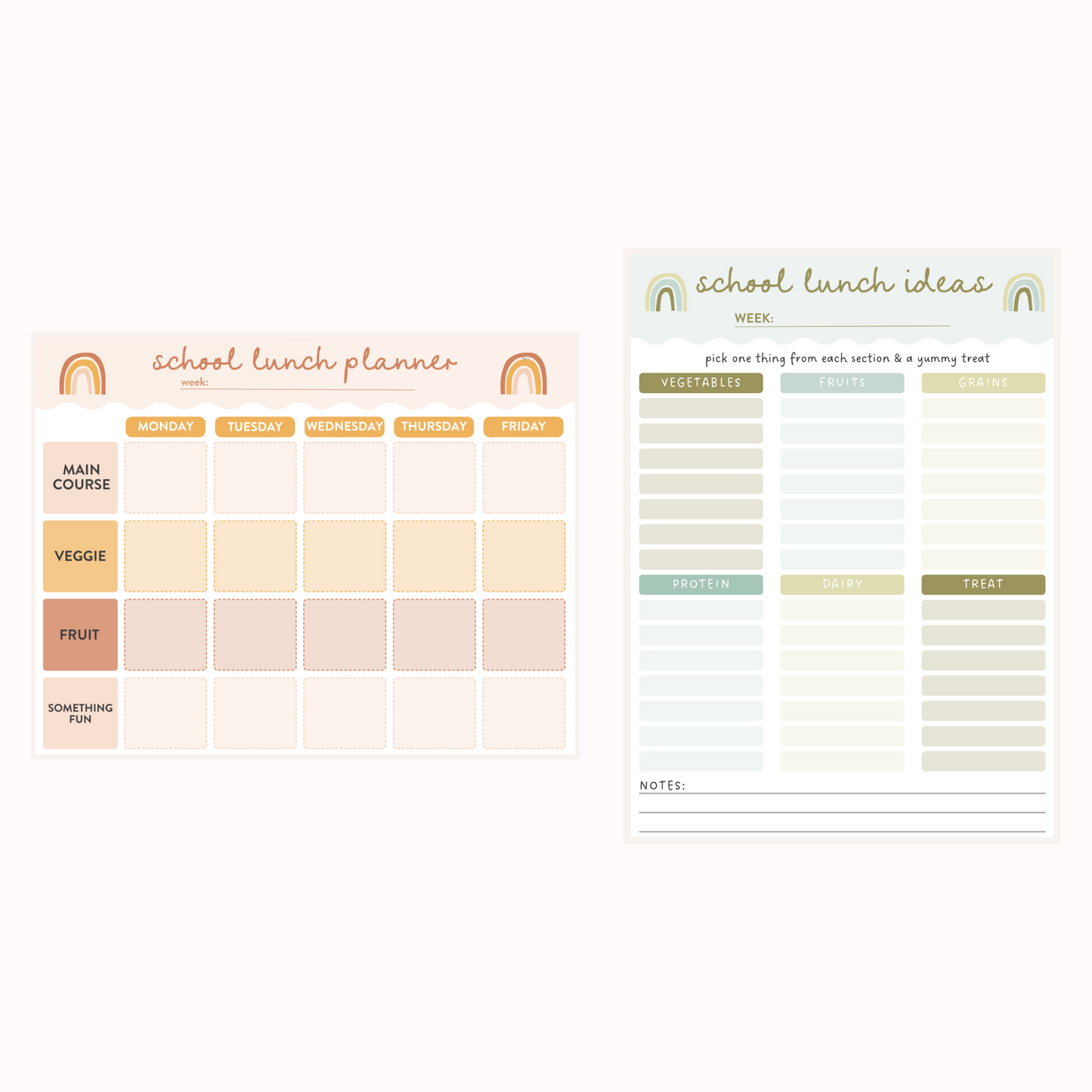 School Lunch Planner + School Lunch Ideas List