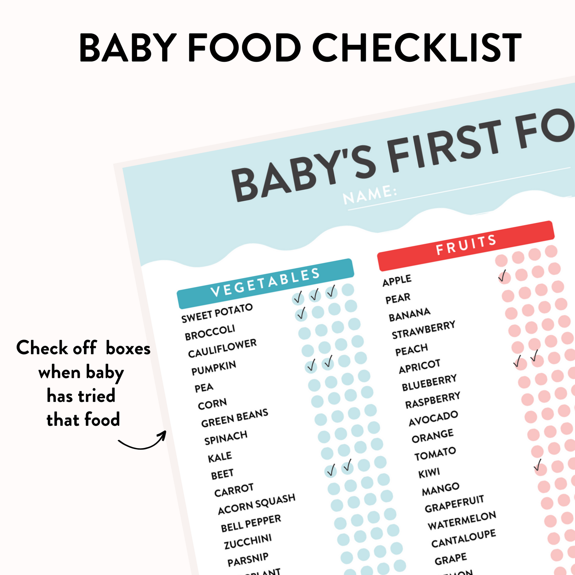 baby-s-first-foods-checklist-baby-foode-store for Free Printable Baby First Food Checklist Baby's First Foods Checklist – Baby FoodE Store for Free Printable Baby First Food Checklist