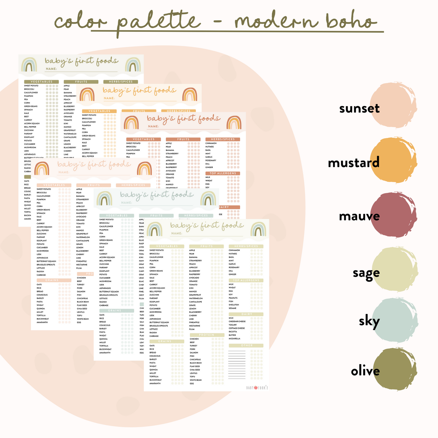 Baby's First Food Checklist - Modern Boho